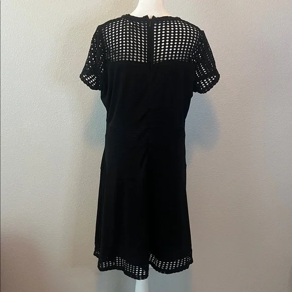 Michael Kors Crochet Top Black Short Sleeve Dress Size XL - Picture 4 of 7